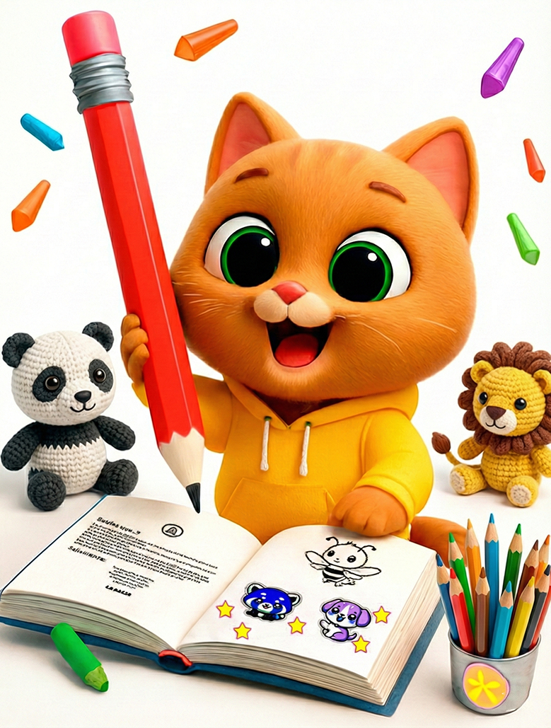 Mummy mostrando el contenido del Libro Coloridamente