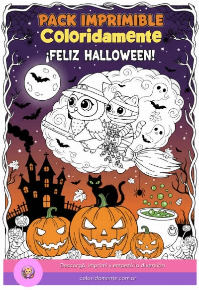 Pack Imprimible Cozy Spooky para Colorear - Coco & Mummy